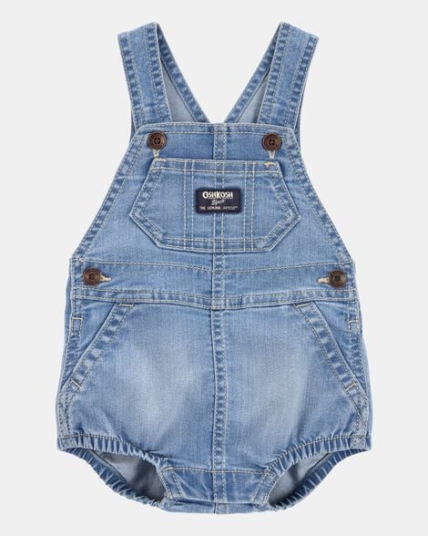 Baby Denim Bubble Romper - Blue