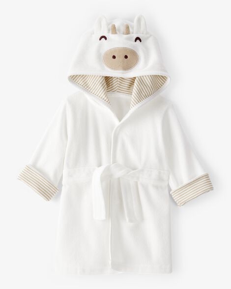 Joe Boxer Women's Hooded Plush Fleece Bath Robe - Striped