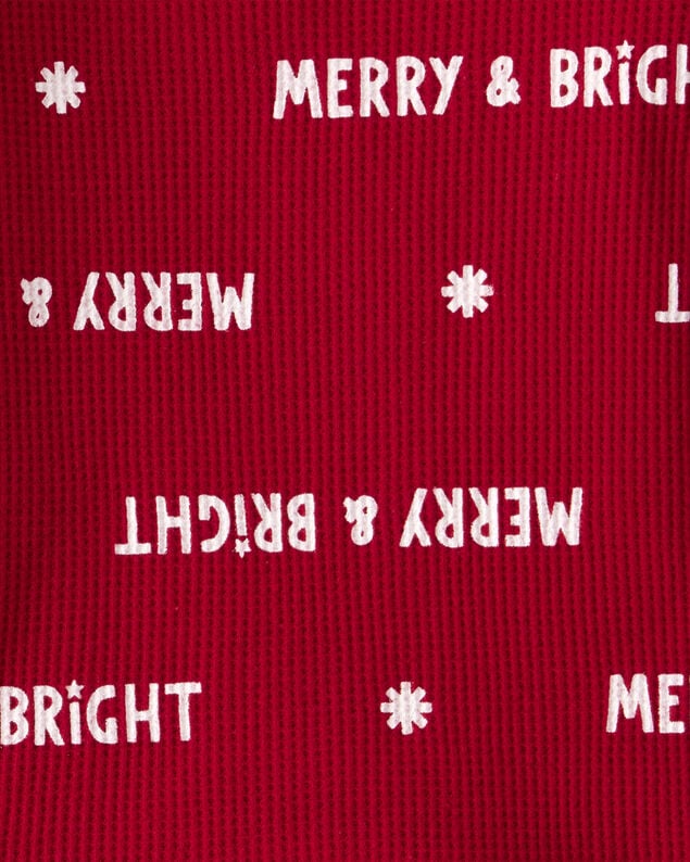 Product image 2 of Baby Merry & Bright Christmas Print Cotton Long-Sleeve 2-Piece Pajamas - Red