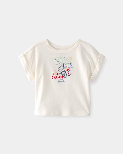 baby girl ice cream top - cream
