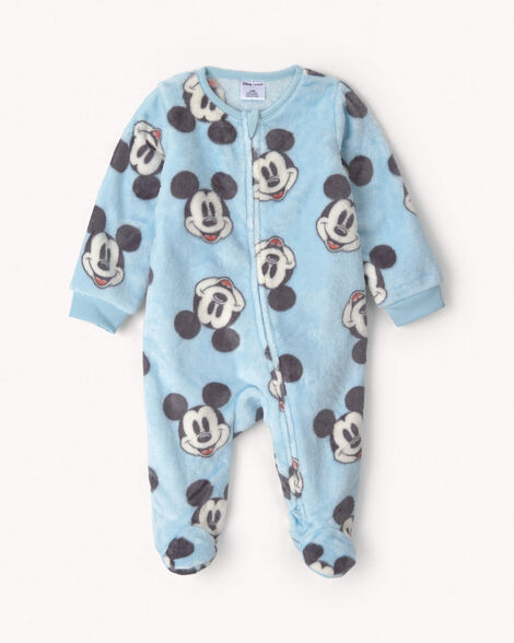baby boy 2-way zip disney© mickey mouse cozy sleep & play pajamas - blue