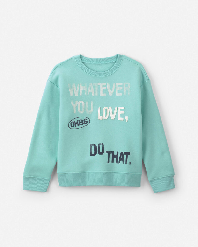 OshKosh B'gosh Boys 'Whatever You Love, Do That.' Pullover Sweatshirt 10 Green