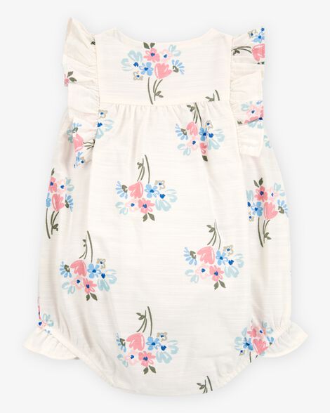  Product image 2 of Baby Floral Linen Look-alike Bubble Romper-Ivory