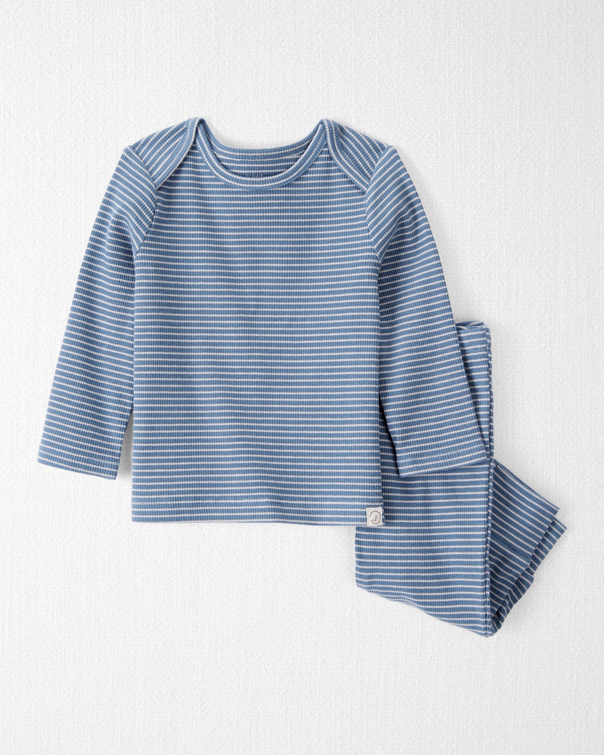 Baby 2-Piece Organic Cotton Waffle Knit Set in Shadow Fox
