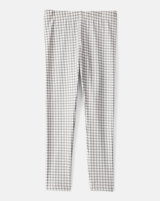 Product image 2 of Girls Plaid Cotton Pull-On Stretch Leggings - Grey