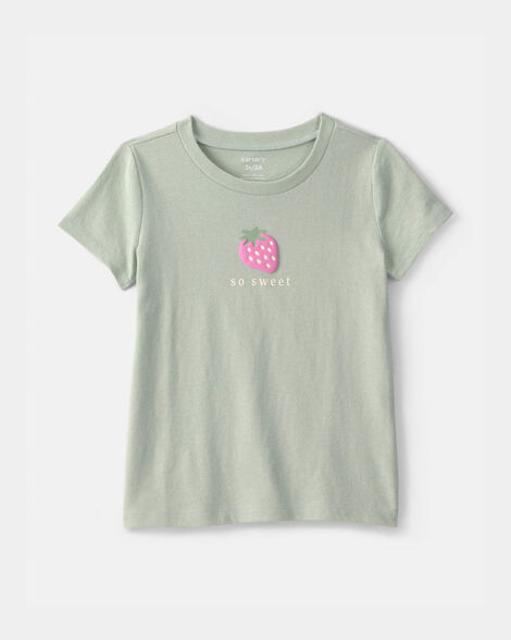 toddler girl strawberry graphic tee - green