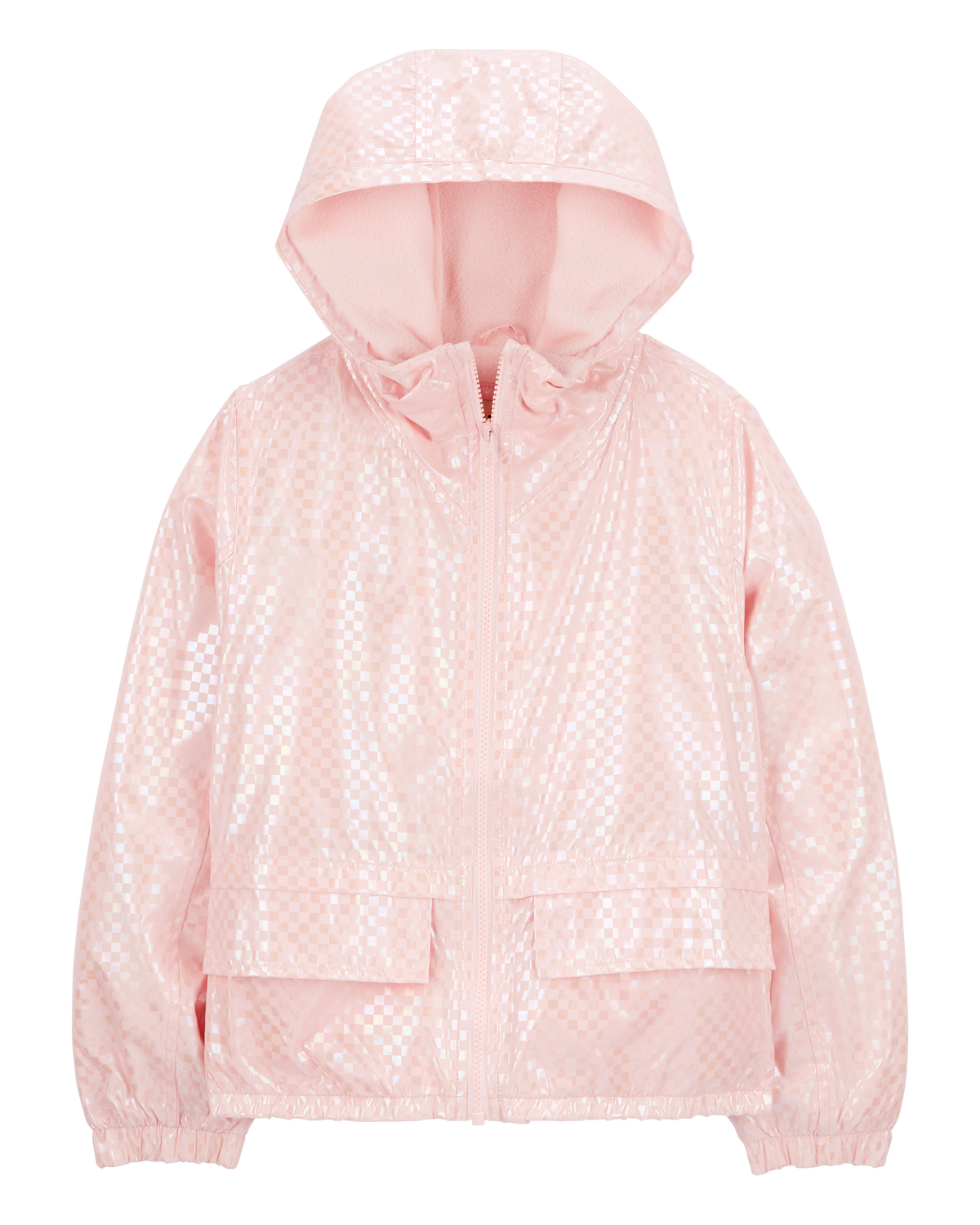 Kid Metallic Checkered Fleece-Lined Midweight Jacket