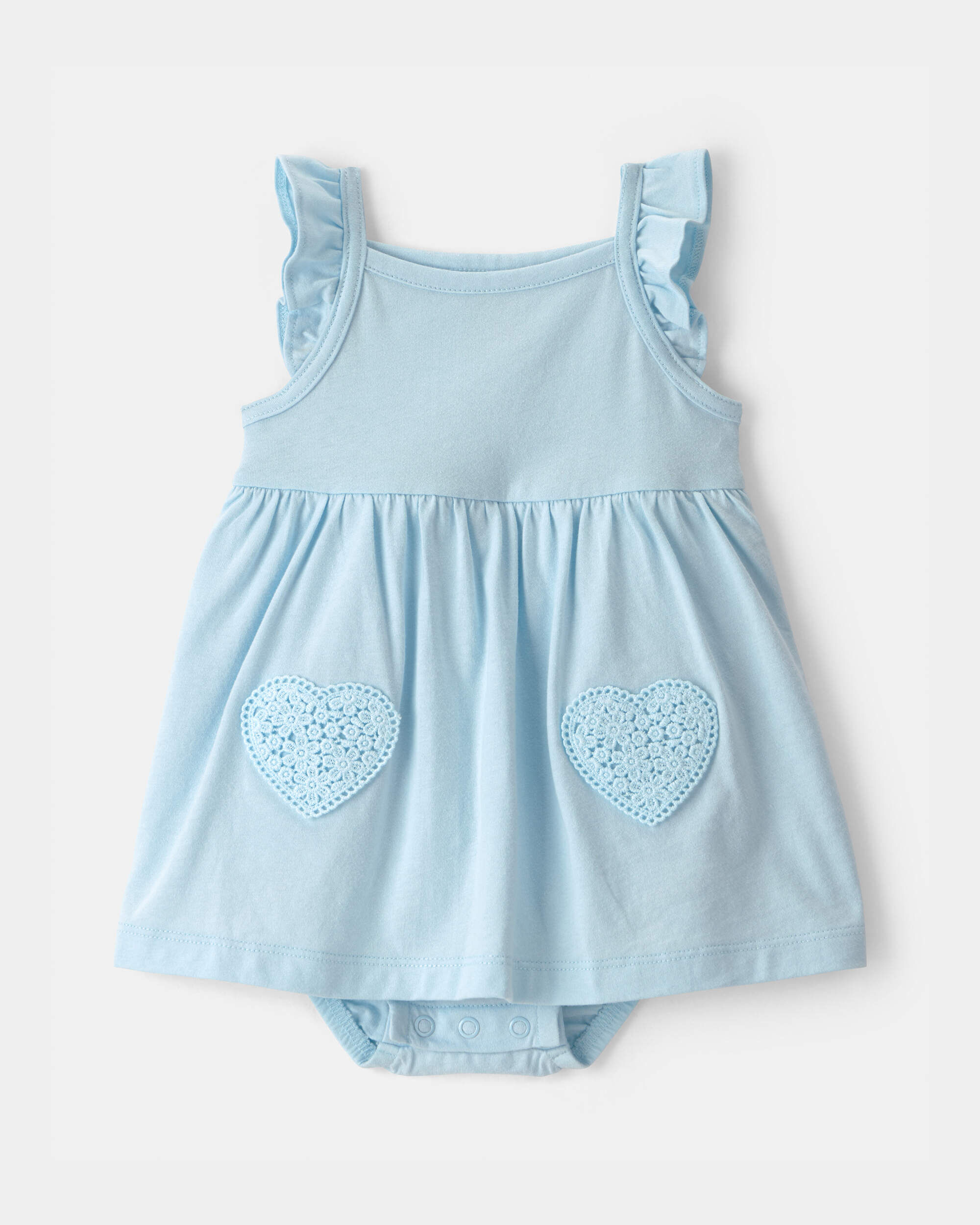 Carters baby girl heart sleeveless bodysuit dress 12M Blue $13