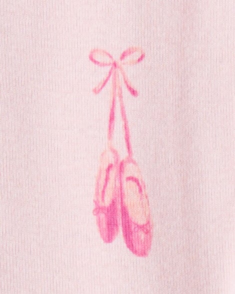  Product image 3 of Baby Girl Ballet Print 100% Cotton Long-Sleeve 2-Way Zip 1-Piece Pajamas - Pink