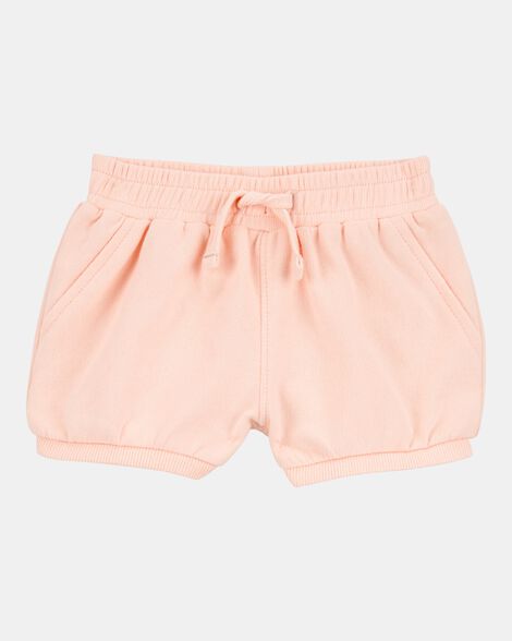 baby girl pull-on french terry shorts - pink