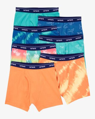 Product image 1 of Toddler 7-Pack Cotton Tie-Dye Boxer Briefs Underwear - Blue/Orange