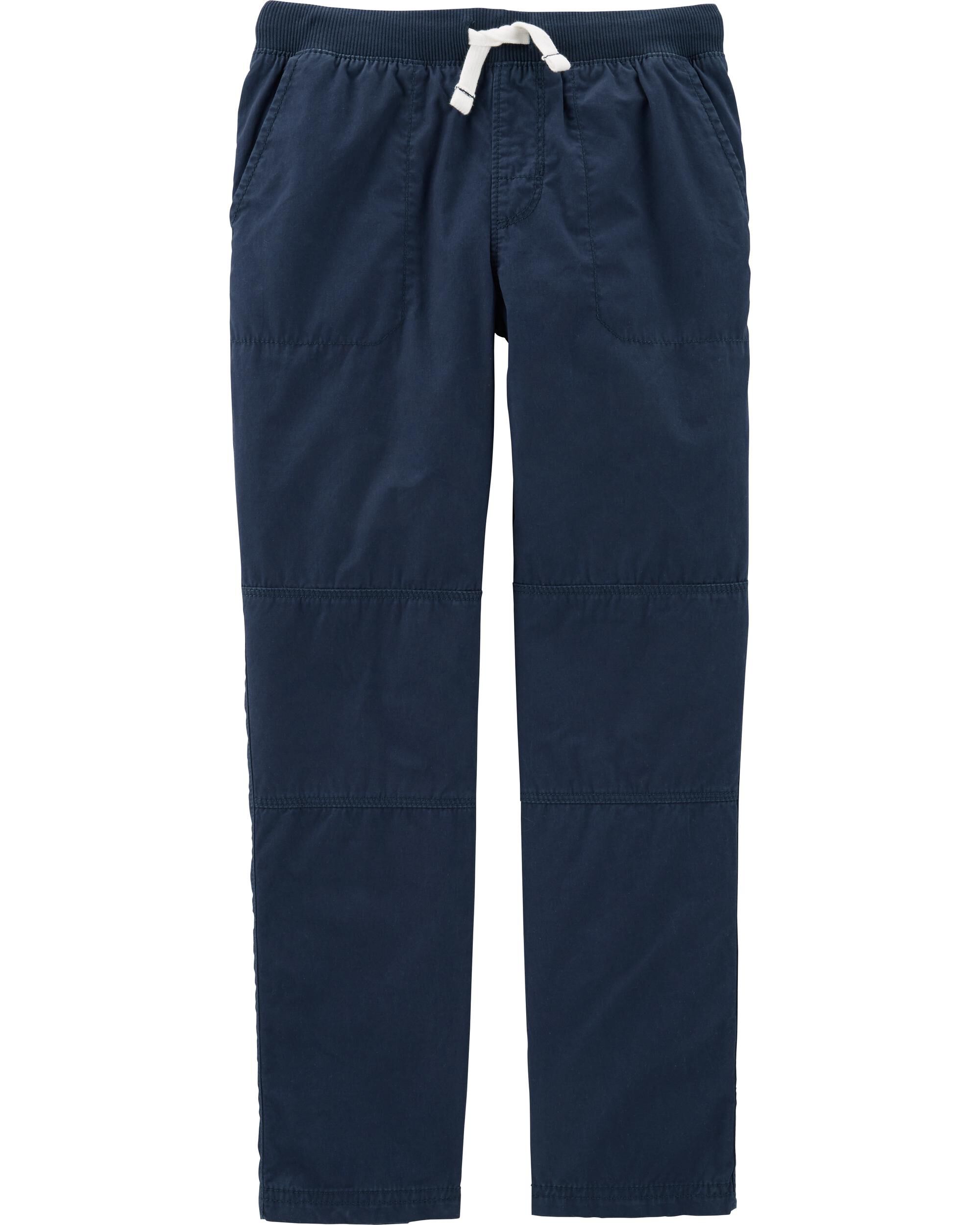 Toddler Boy Carters Cotton Poplin Pull on Cargo Pants Blue Tan Green 5T