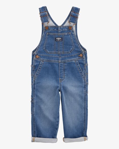  Product image 1 of Toddler Stretch Denim Overalls - Medium Wash