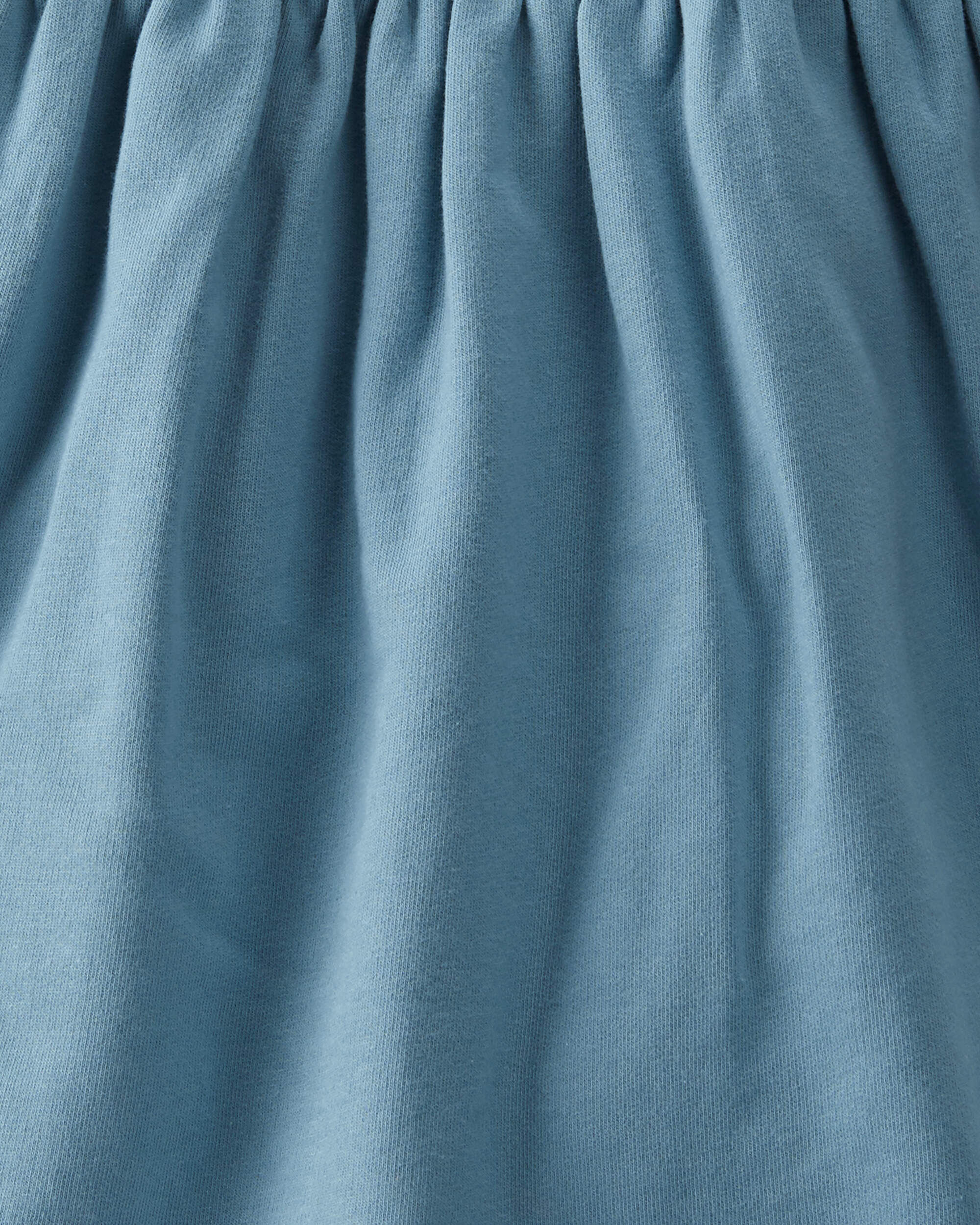 Toddler Organic Cotton Pocket Dress in Cottage Blue