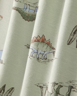 Product image 2 of Boys Dinosaur Print PurelySoft Long-Sleeve 2-Piece Pajamas - Green
