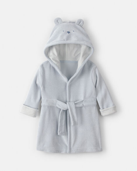 baby bear terry robe - blue
