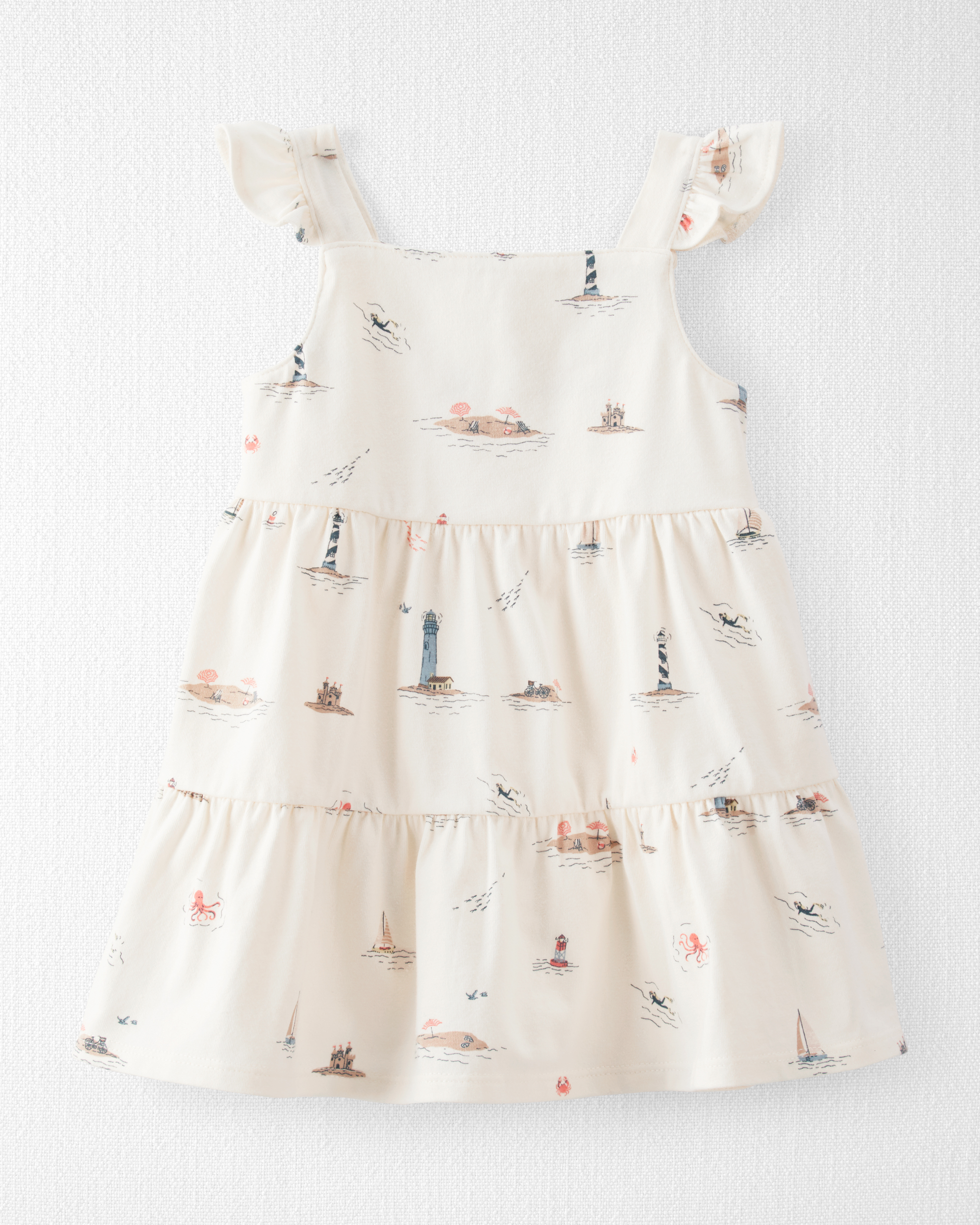 Baby Organic Cotton Dress in Coastal Vacation Print