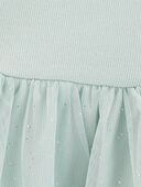 Turquoise - Baby Glitter Tulle Wrap Top, Selected