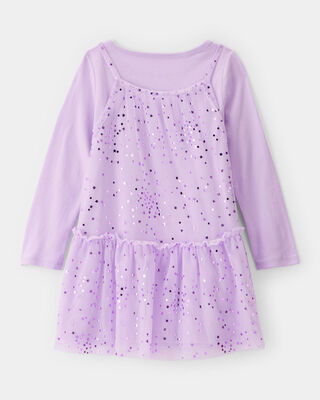 Product image 2 of Toddler Girl Star Princess Tulle Dress - Purple