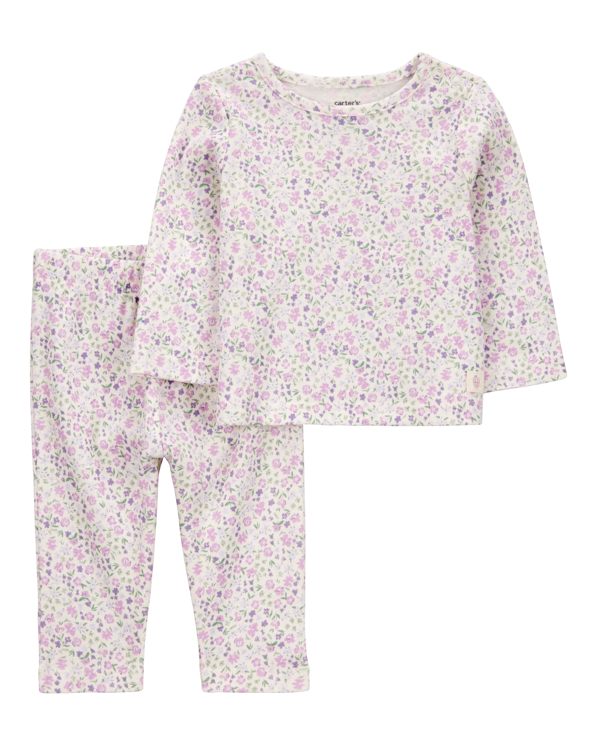Baby 2-Piece Floral Long-Sleeve Tee & Pant Set