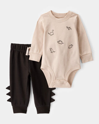 Product image 1 of Baby 2-Piece Dinosaur Long-Sleeve Bodysuit Pant Set