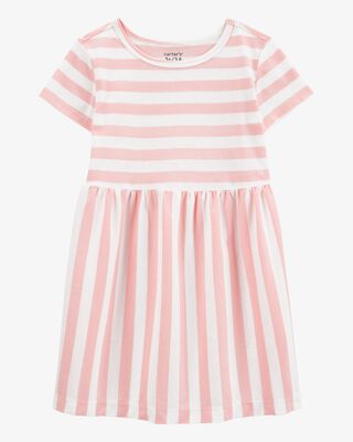 Product image 1 of Toddler Striped Short-Sleeve Dress- Pink