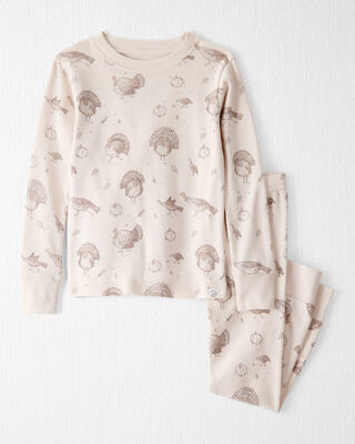 Product image 1 of Toddler Organic Cotton Pajamas in Turkey Gobbler Print