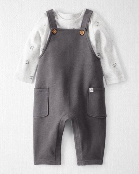 Product image 1 of Baby 2-Piece Organic Cotton Overall Set in Bear Print