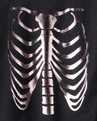 Product image 2 of Kid Metallic Skeleton Long-Sleeve Graphic Tee - Black