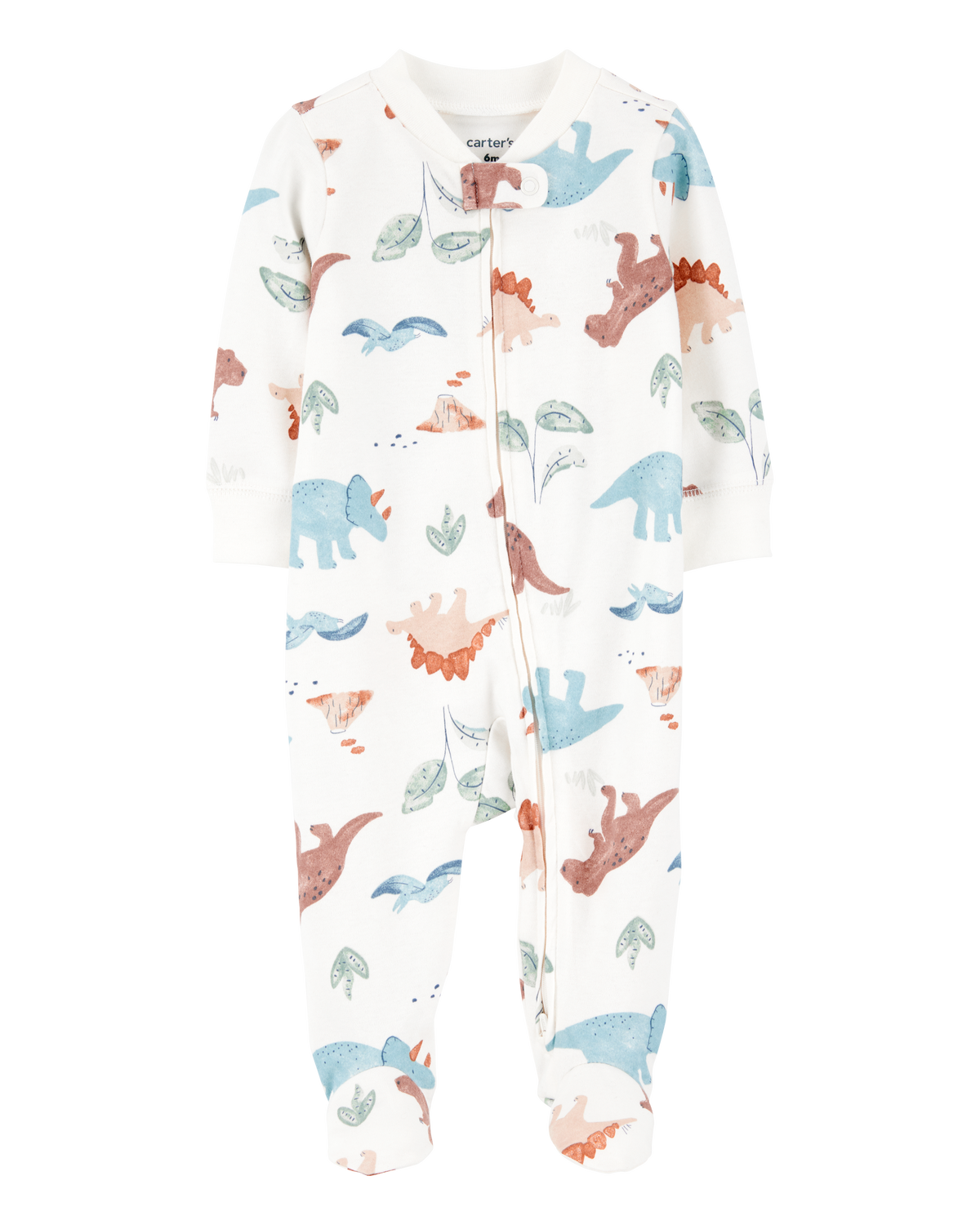 Baby Boy Dinosaur 2-Way Zip Cotton Sleep & Play Pajamas