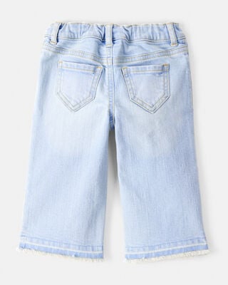 Product image 2 of Baby Embroidered Stretch Denim Wide Leg Jeans - Cowboy Wash
