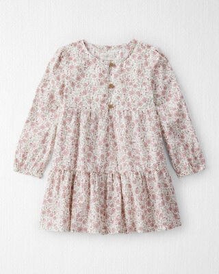 Toddler Girl 2-Piece Floral Corduroy Jumper - Brown