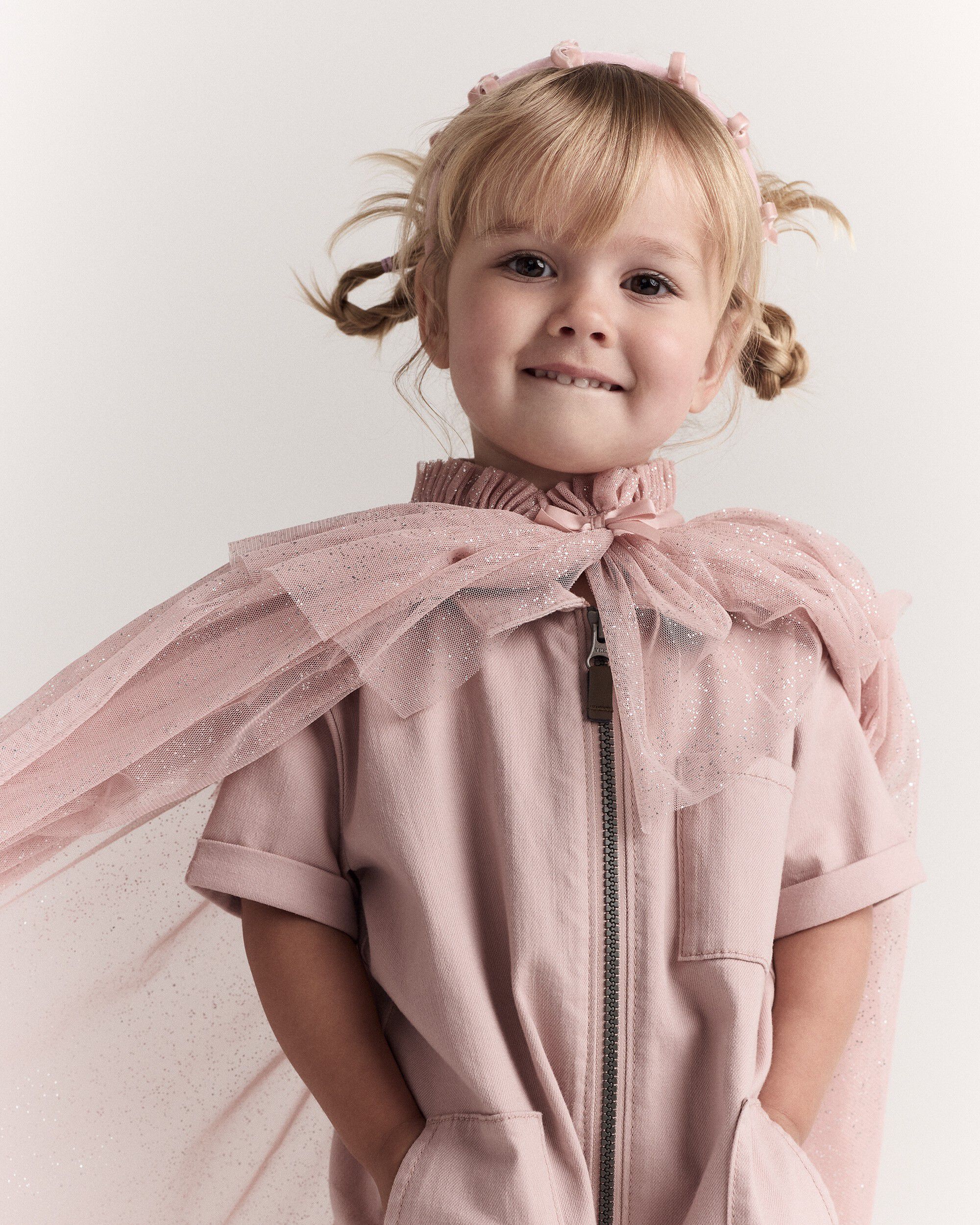 Toddler Girl Confetti Dress Up Cape - Light Pink