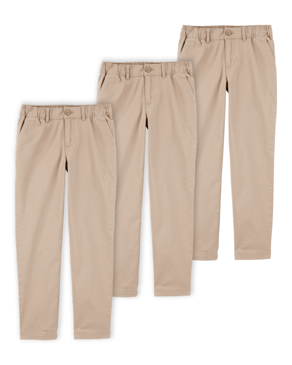 Kid 3-Pack Stretch Chino Uniform Pants - Khaki - OshKosh