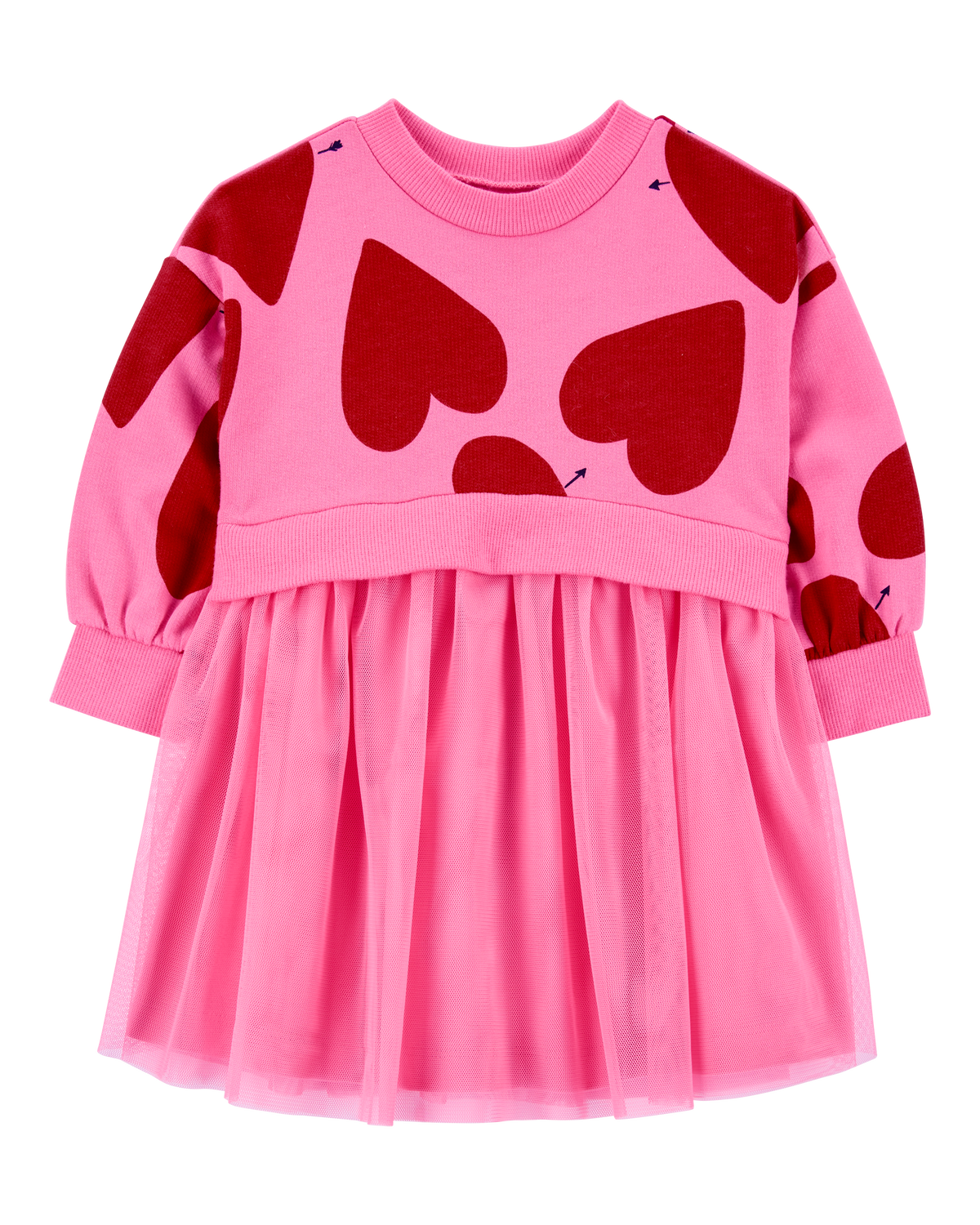 uhr Heart Mom Dress 1-2y ピンク Baby Heart Long-Sleeve Dress - Carter's | Carter's