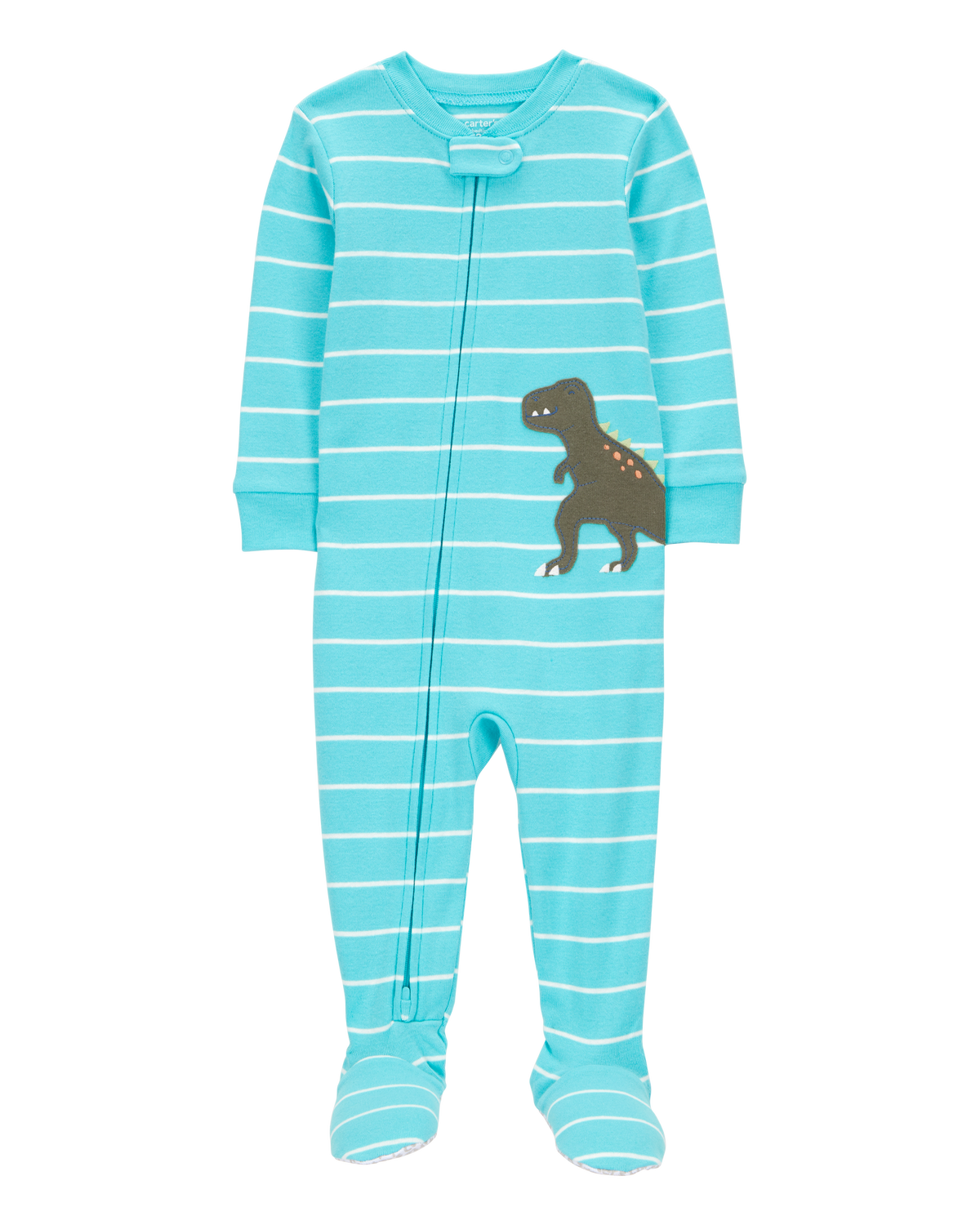 Toddler Boy 1-Piece Striped Dinosaur 100% Snug Fit Cotton