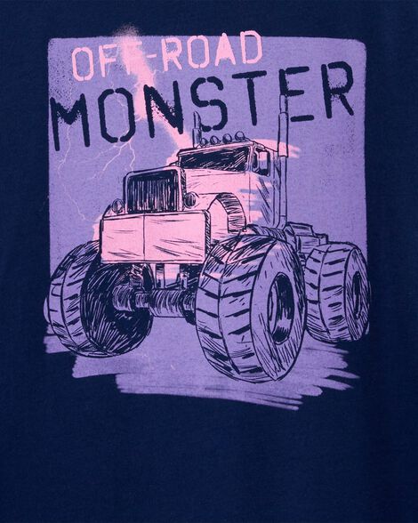  Product image 2 of Kid Monster Truck Long-Sleeve Graphic Tee - Navy