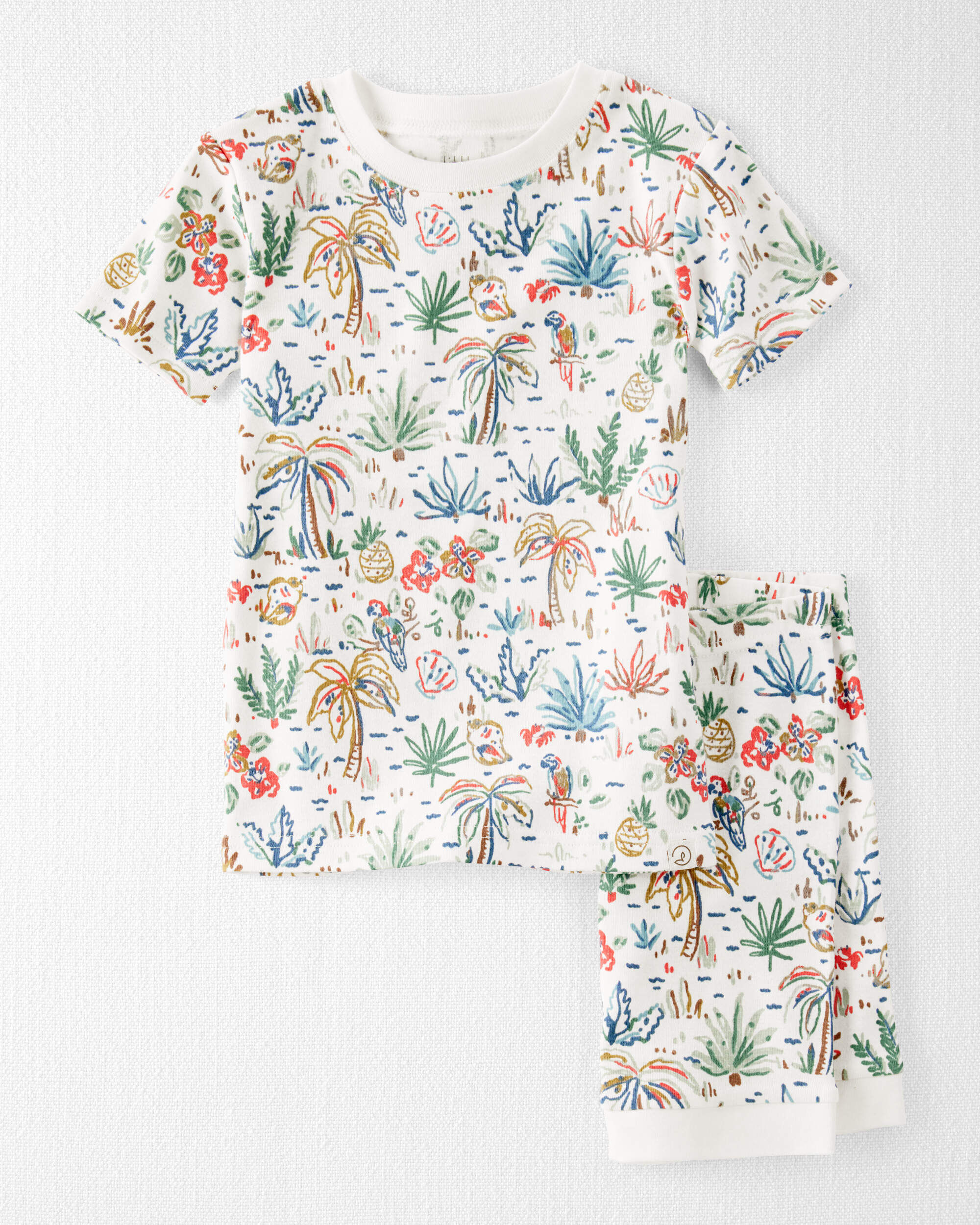 Toddler Organic Cotton Pajamas in Tropical Paradise Print