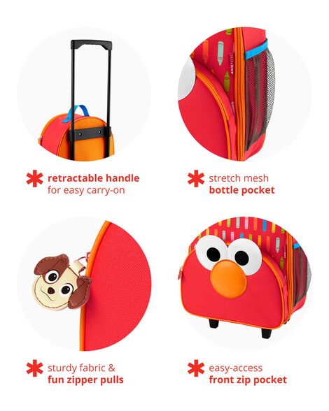 Product image 3 of Sesame Street Toddler Kids Carry-On Rolling Luggage - Elmo