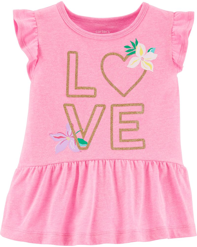 Glitter Love Peplum Top Carters Com