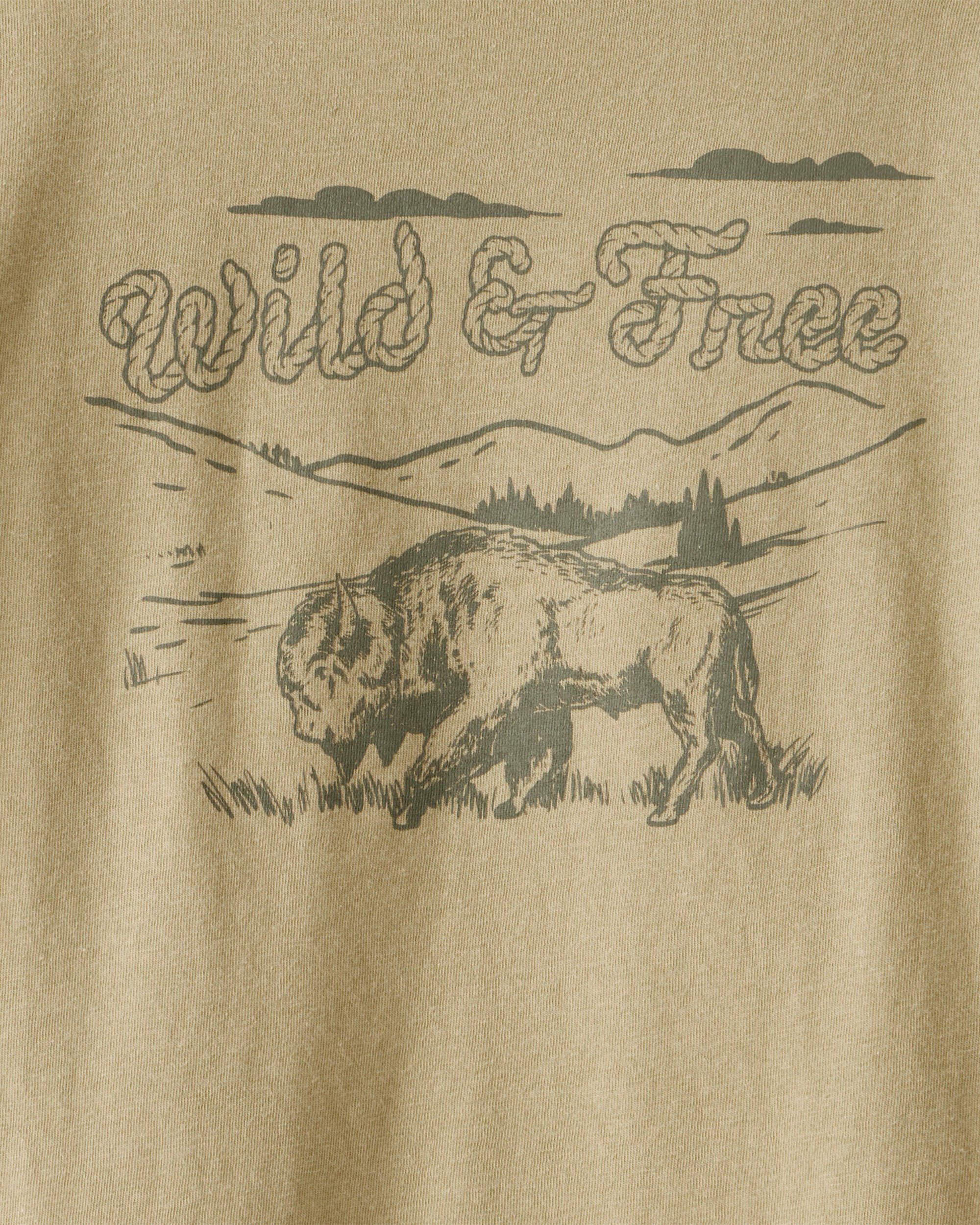 Boys Wild And Free Long-Sleeve Graphic Tee - Brown