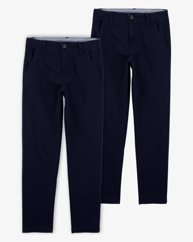 Product image 1 of Kid 2-Pack Slim Tapered Chino Pants - Navy