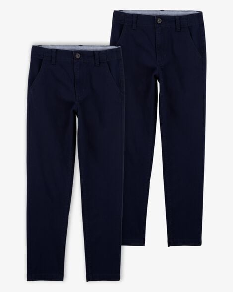 Product image 1 of Kid 2-Pack Slim Tapered Chino Pants - Navy