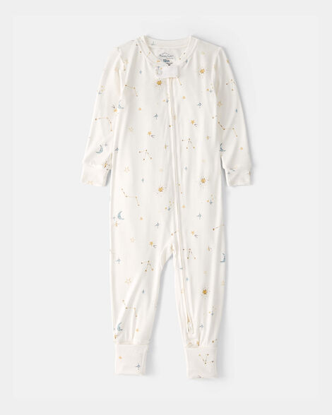 baby constellation purelysoft 2-way zip 1-piece pajama - cream