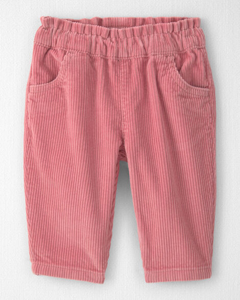 Baby Girl Organic Cotton Pull On Corduroy Pants