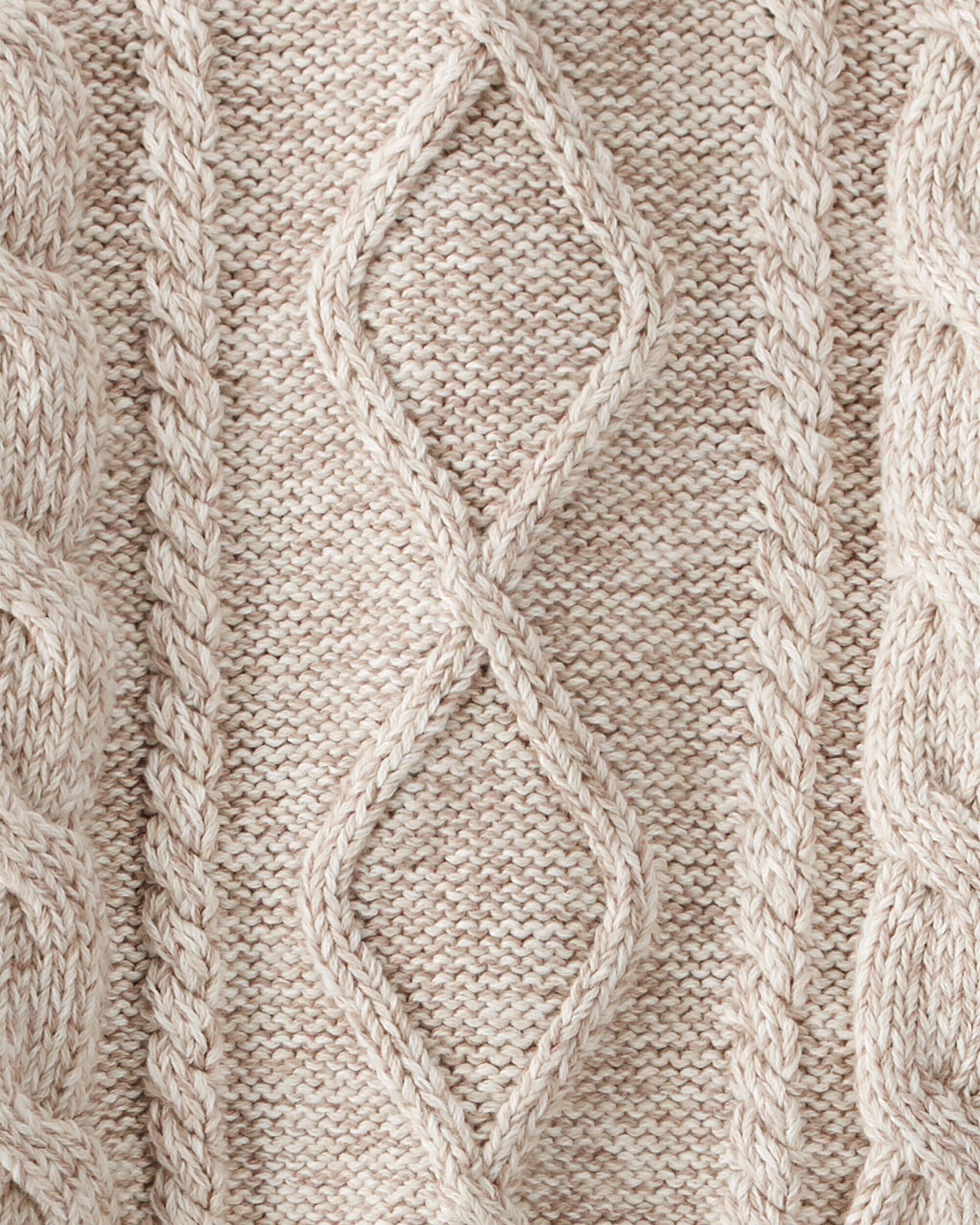 Baby Organic Cotton Cable Knit Sweater in Toasted Wheat