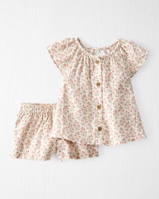 Product image 1 of Baby 2-Piece Organic Cotton Gauze Floral-Print Set