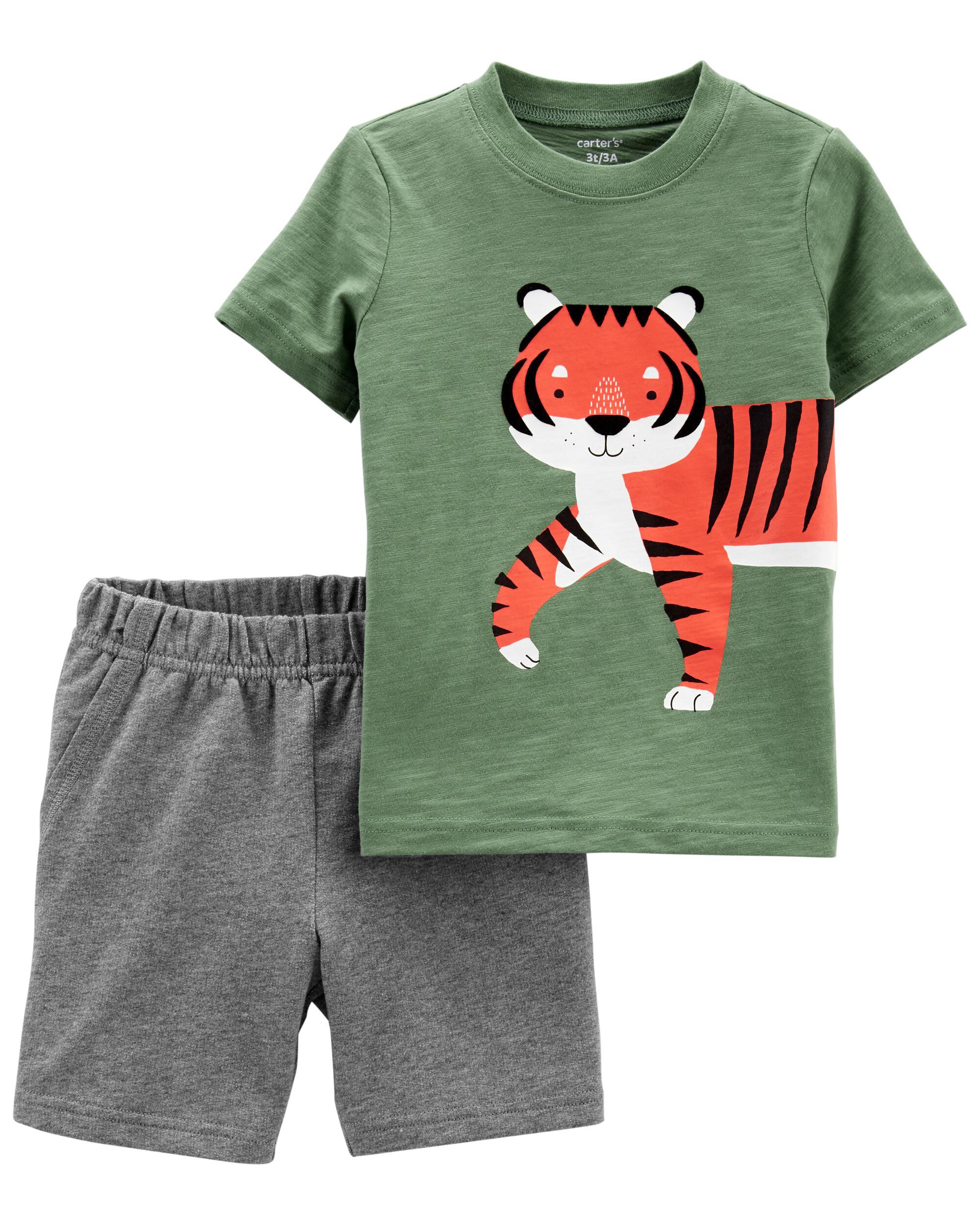 *CLEARANCE* 2-Piece Tiger Jersey Tee & Short Set