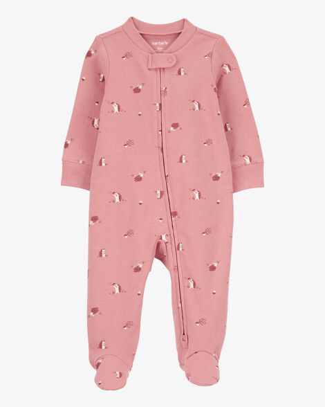  Product image 1 of Baby Hedgehog 2-Way Zip Cotton Footie Sleep & Play Pajamas
