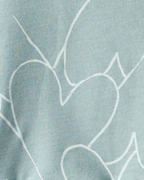 Product image 2 of Toddler Girl Heart Print Short-Sleeve Top - Green